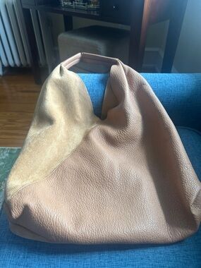 Shiraleah Two-Tone Tan & Suede Hobo Bag